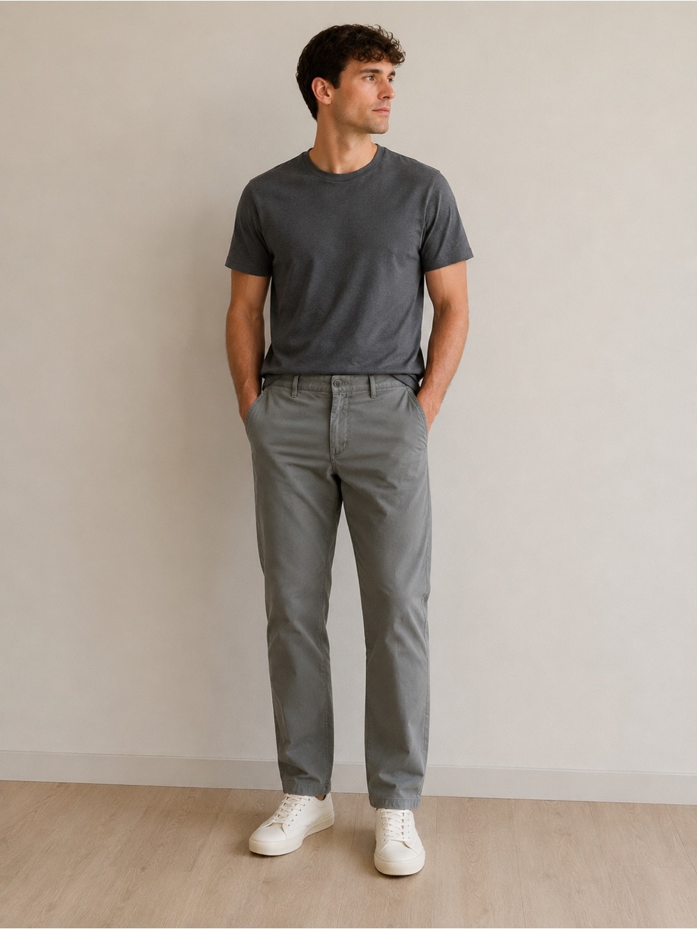 Massimo Dutti Men's Chinos in Slate Gray. BB28